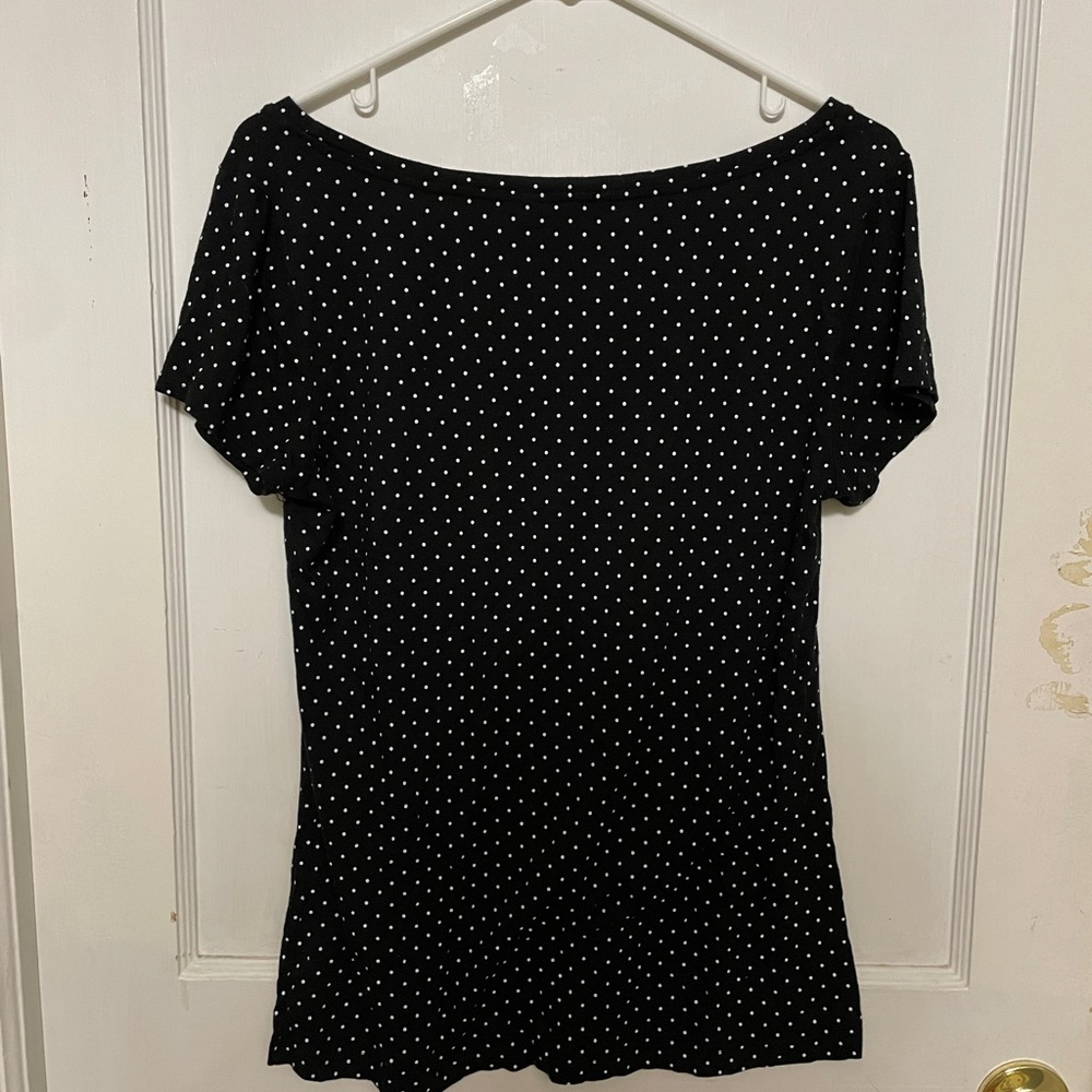 Banana Republic Formal V-Neck Polkadot Top